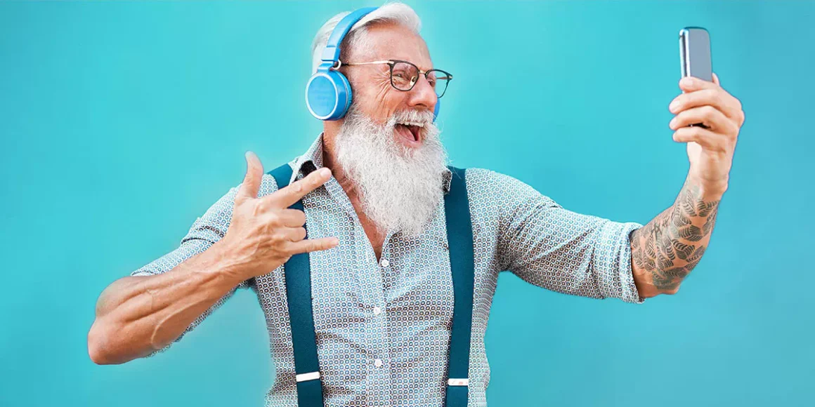 Abuelo moderno y hipster