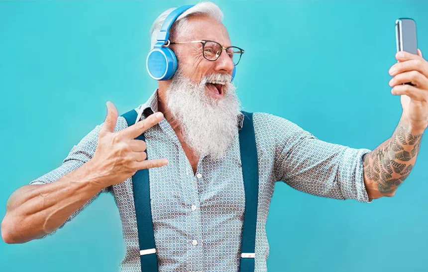 Abuelo moderno y hipster Abuelo moderno y hipster