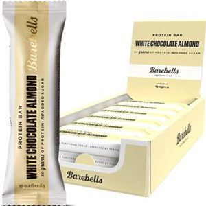 Barebells Barritas de Proteínas Sabor Chocolate Blanco con Almendras. Alto contenido en Proteína 20 g. Caja de 12 Unidades