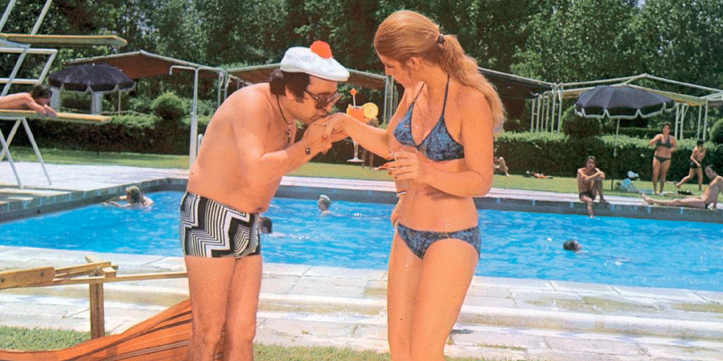 hombre y mujer en la piscina