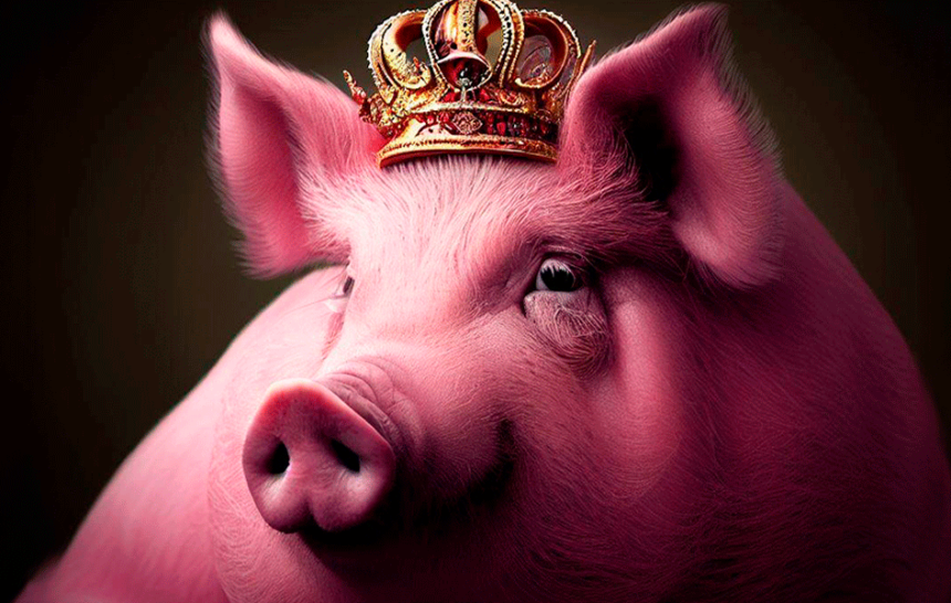 cerdo-corona cerdo con corona