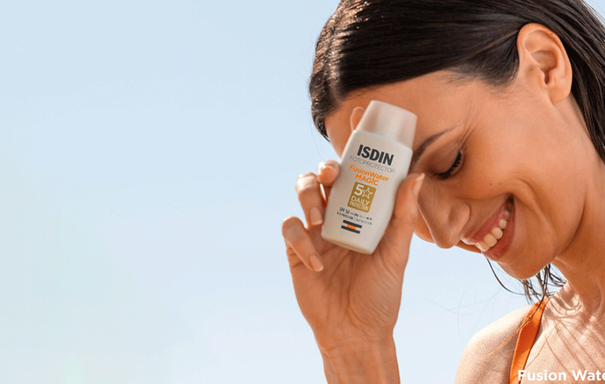 mujer-fotoprotector-fusion-water-isdin mujer-fotoprotector-fusion-water-isdin