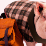 Cerdo escoces con mochila
