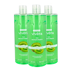 Acofarma Vivera gel dermatológico células frescas de kiwi pack 3 x 750ml