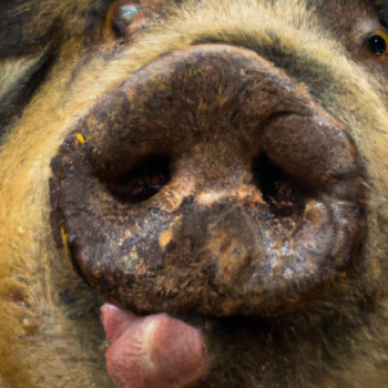 Cerdo sacando lengua