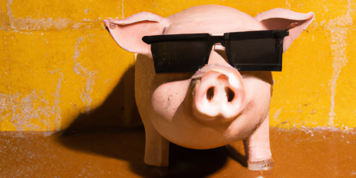 Cerdo con gafas de sol