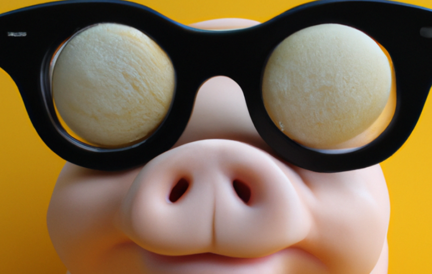 Cerdo con gafas de corcho Cerdo con gafas de corcho