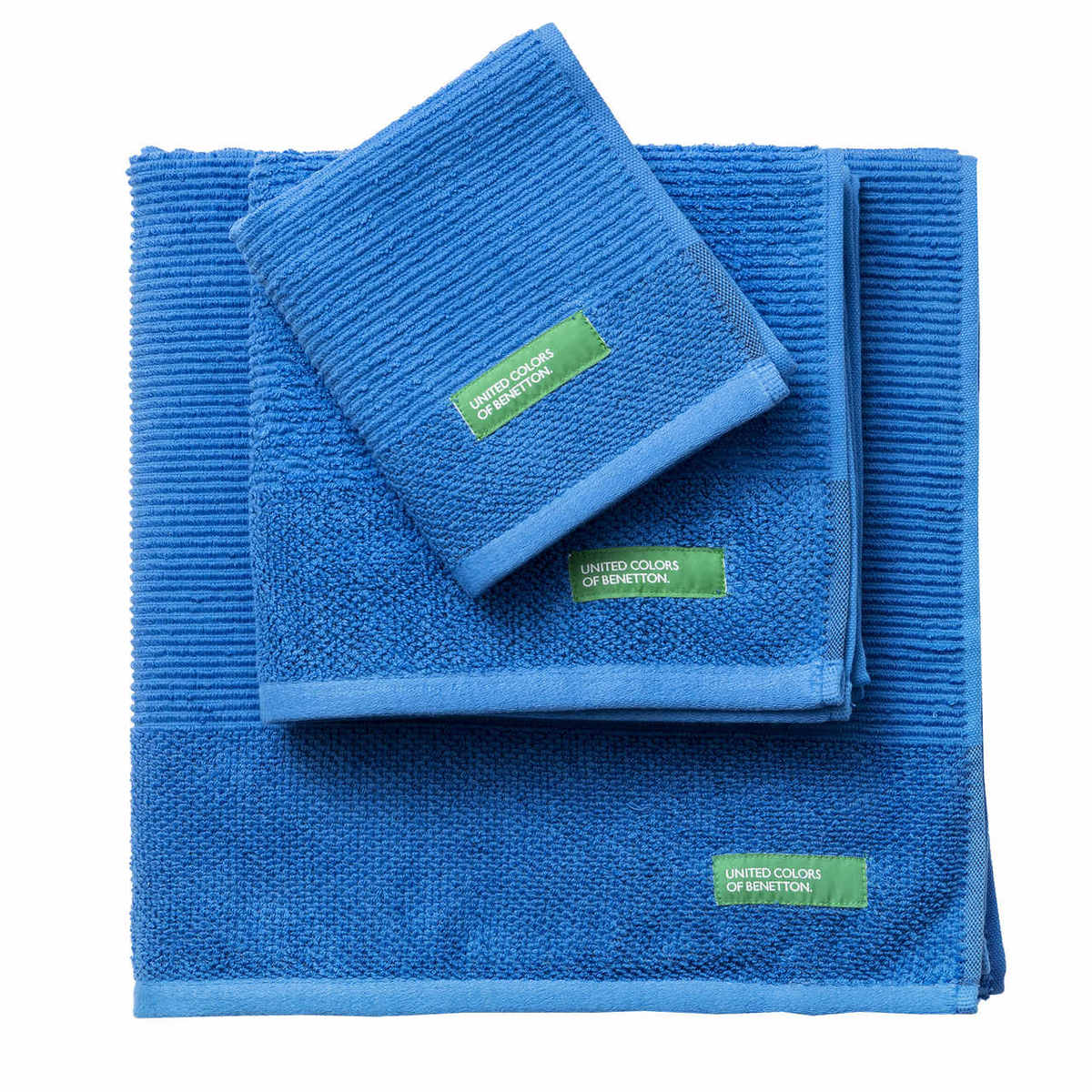 Set 3pcs toallas de baño (30x50+50x90+70x140cm) 450 gsm 100%algodon azul casa benetton